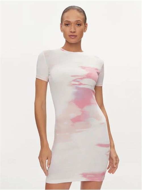 aop rib short sleeve dress CALVIN KLEIN JEANS | J20J2232050LA